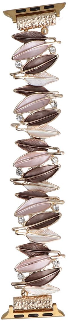 GlacierX bransoleta do smartwatcha Gleam Quill Stretch Bracelet Rose Coffee do Apple Watch 38/40/41mm Brązowo-Różowa