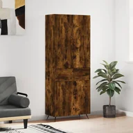 Witryny - vidaXL Witrynka przydymiony dąb 69,5x34x180 cm materiał drewnopochodny - miniaturka - grafika 1