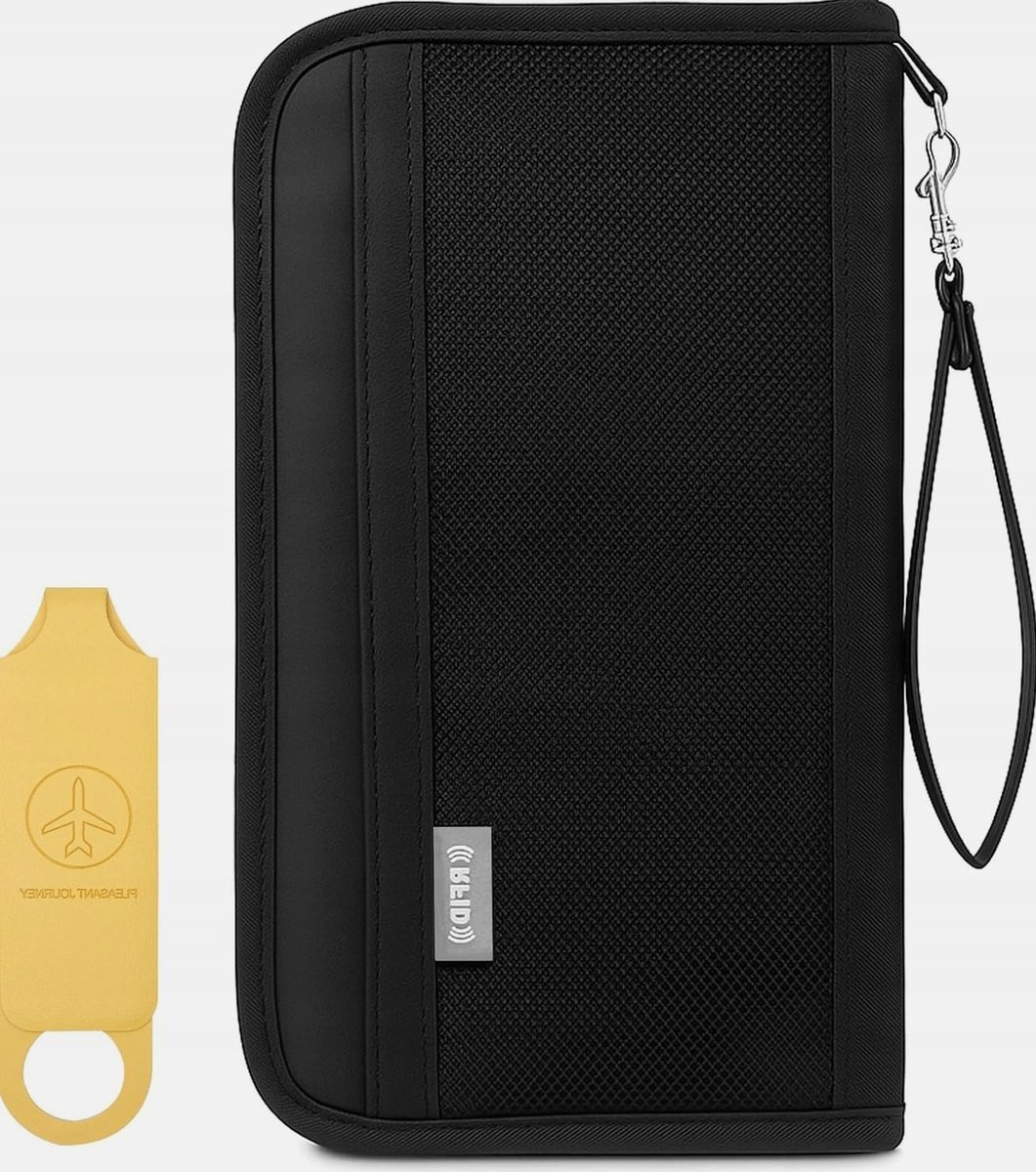 ORGANIZER PASZPORT RFID 25X14X25CM ETUI DOKUMENTY KARTY TURYSTYCZNY CZARNY