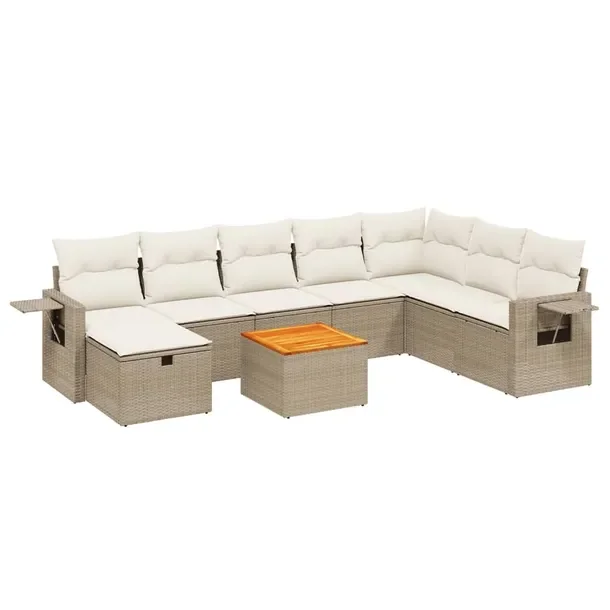 Zestaw mebli ogrodowych modułowych beżowy rattan PE 62 x 62 x 69 cm