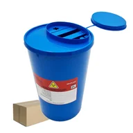 Meble i wyposażenie gabinetów medycznych - Pojemnik na odpady medyczne 2l niebieski Neuplast 30szt - miniaturka - grafika 1