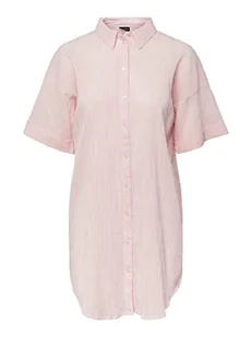 PIECES Damska bluzka Pcterra Ss Long Shirt Bc, Begonia Pink, M - Bluzki damskie - miniaturka - grafika 1