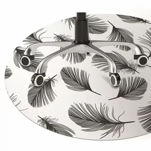 Mata na podłogę pod krzesło Rysowane pióra fi100 cm - Podnóżki, podpórki, podkładki - miniaturka - grafika 1