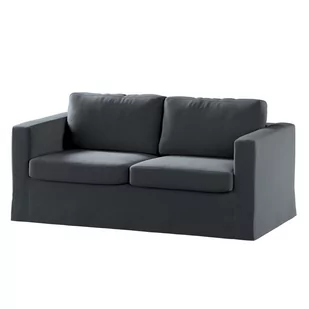 Dekoria pl pl Pokrowiec na sofę Karlstad 2-osobową nierozkładaną długi grafitowy welwet 165 x 89 x 64 cm Ingrid 618-705-43 - Pokrowce na meble - miniaturka - grafika 1