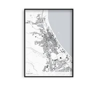 Obrazy i zdjęcia na płótnie - Sopot - mapa miasta plakat z mapą Sopotu - miniaturka - grafika 1