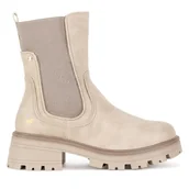 Botki damskie - Botki Mustang 1469-501 Beżowy - miniaturka - grafika 1