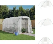 Szklarnie ogrodowe - vidaXL Szklarnia z ramą stalową biała 8 m² 4x2x2 m - Szklarnie - miniaturka - grafika 1