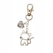 Breloki - Breloczek kot obrys Brelok srebrna sylwetka kota Karabińczyk do kluczy - miniaturka - grafika 1