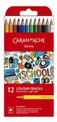 Kredki, ołówki, pastele i pisaki - Kredki Permanentne Caran D Ache 12 Kolorów School Line - miniaturka - grafika 1