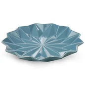 Tace i patery - Patera Dekoracyjna Ceramiczna Alani 33X33X4 Niebieska + Złota - miniaturka - grafika 1