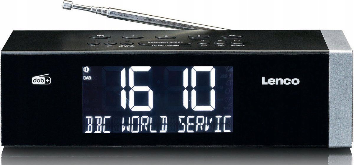LENCO CR-640BK DAB+/FM Stereo radio budzik z BT i 2x4W RMS