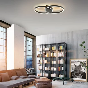 Paul Neuhaus Inteligentna lampa sufitowa czarna okrągła z pilotem - Caiden - Lampy sufitowe - miniaturka - grafika 1