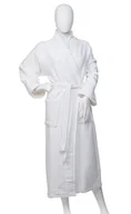 Apaszki i szaliki męskie - Superior 100% bawełniany szlafrok z podszewką z frotte i kołnierzem szalikowym, ponadwymiarowy unisex szlafroki kąpielowe hotelowe i spa dla kobiet i mężczyzn - XL, biały - miniaturka - grafika 1