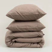 Pościel - Pościel z satyny żakardowej Mocha Whisper 220x200 cm - miniaturka - grafika 1