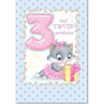 Kartka okolicznościowa Urodziny 3 MF08 Nowa - Militaria i wojskowość - miniaturka - grafika 1