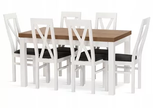 Komplet zestaw ZYTA stół 140+40/80 6 krzeseł - Stoły z krzesłami - miniaturka - grafika 1