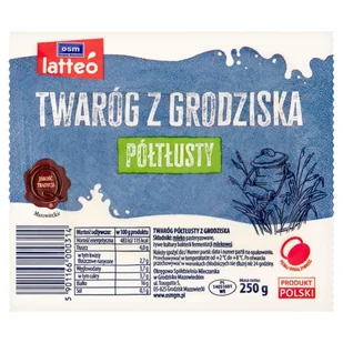 Latteo Twaróg z Grodziska półtłusty 250 g - Sery - miniaturka - grafika 1