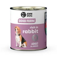 Mokra karma dla psów - JOHN DOG GOOD FORM Rabbit Adult Królik 800g - miniaturka - grafika 1