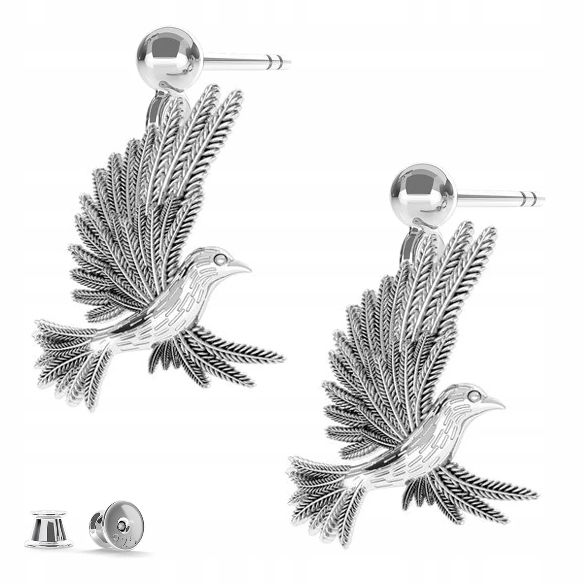Kolczyki Srebrne Koliber Kolibry Ptaki Bird Ptaszki SREBRO 925