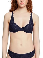 Biustonosze - ESPRIT Bodywear damski biustonosz Flower LACE Underwire Biustonosz formowany, atrament, 80 B, niebieski (Ink), 80B - miniaturka - grafika 1