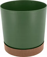 Donice - Doniczka z podstawką TUBO PM śr.18 cm- Zielona - miniaturka - grafika 1