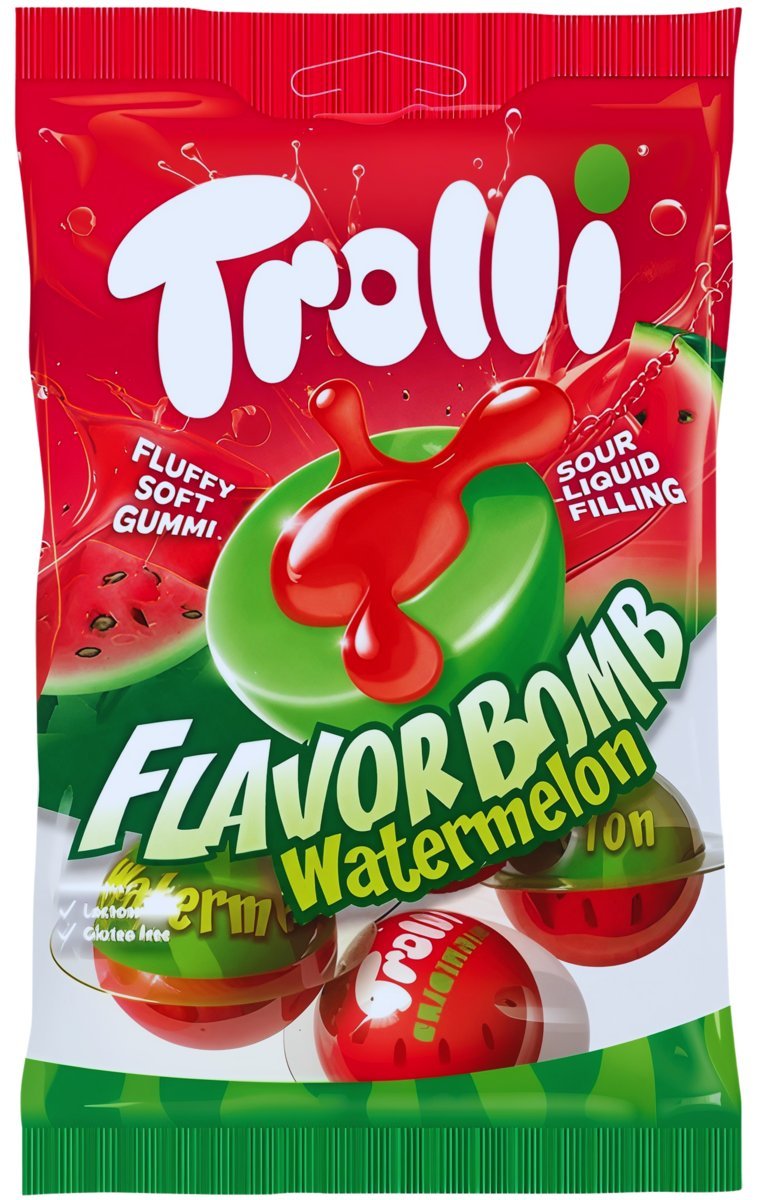 Żelki arbuzowe z nadzieniem - Trolli Flavor Bomb Watermelon 75g