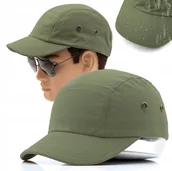 Czapki i chusty sportowe męskie - Sportowa Letnia CZAPKA z Daszkiem ZIELEŃ KHAKI Lekka Wodoodporna Pako Jeans - miniaturka - grafika 1