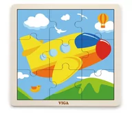 Puzzle - VIGA 51447 Puzzle na podkładce 9 elementów - samolot - miniaturka - grafika 1