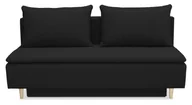 Sofy i kanapy - Sofa rozkładana SARA, sofa z funkcją spania i podstawą do spania, rozkładana sofa: 200 x 85 x 95 cm, kanapa z tkaniny, rozkładana sofa w kolorze: czarny - miniaturka - grafika 1