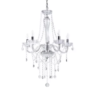 Beliani Lampa wisząca Żyrandol kryształowy srebrny LOCONE 69344 - Lampy sufitowe - miniaturka - grafika 1