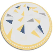 Dywany - Modny dywan okrągły winylowy geometryczne trójkąty fi50 cm - miniaturka - grafika 1