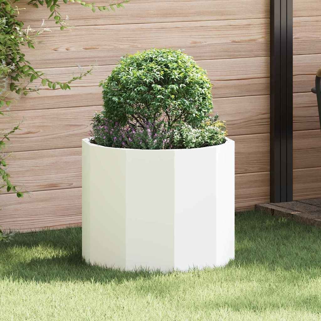 vidaXL Donica Biały 60 x 60 x 50 cm Stal