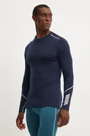Bielizna sportowa męska - Helly Hansen longsleeve funkcyjny wełniany kolor granatowy - miniaturka - grafika 1