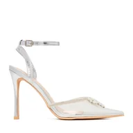 Sandały damskie - Sandały DeeZee LIA SILVER RU Przezroczysty - miniaturka - grafika 1