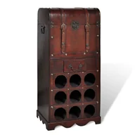 Stojaki na wino - vidaXL vidaXL Stojak na wino ze skrzynią i szufladą - miniaturka - grafika 1