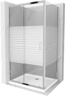 Kabiny prysznicowe - Mexen Apia kabina prysznicowa rozsuwana 130x70 cm, pasy, chrom + brodzik Flat - 840-130-070-01-20-4010 - miniaturka - grafika 1