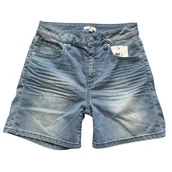 Spodenki damskie - Spodenki damskie Tom Tailor z wysokim stanem niebieskie-W27 - miniaturka - grafika 1