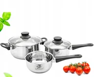 Zestawy garnków i patelni - KOMPLET GARNKÓW 5 ELEMENTÓW GARNEK RONDEL RONDELEK POKRYWA ZESTAW INDUKCJA - miniaturka - grafika 1