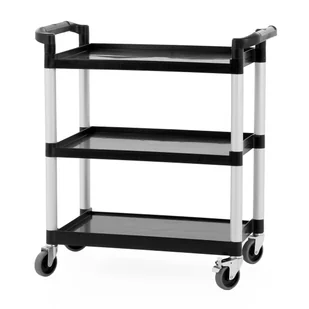 Wózek kelnerski 3-półkowy z polipropylenu 1020x500x950 mm TECHNICA, Silver Line - Wózki na żywność - miniaturka - grafika 1