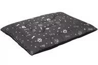 Legowiska dla psów - Legowisko poducha dla psa Welsti ciemny szary srebrne kości i łapki M 70x50 antypoślizgowa - miniaturka - grafika 1