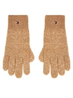 Rękawiczki - Tommy Hilfiger Rękawiczki Damskie Flag Fluffy AW0AW17797 Beżowy - miniaturka - grafika 1