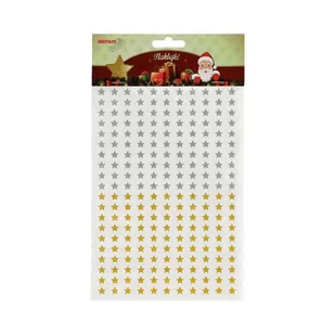 NAKLEJKI NA FOLII CLX6 GWIAZDKI ZŁOTE/SREBRNE BREWIS - Pasmanteria - miniaturka - grafika 1