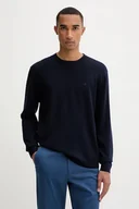 Swetry męskie - Calvin Klein sweter wełniany męski kolor granatowy lekki LV04LB305G - miniaturka - grafika 1