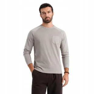 Longsleeve męski o strukturze wafla szary Ombre V1 OM-LSCL-0109 r. L - Koszulki męskie Longsleeve męski o strukturze wafla szary Ombre V1 OM-LSCL-0109 r. L - Koszulki męskie - miniaturka - grafika 1