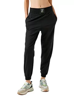 Spodnie rowerowe - Koton Spodnie dresowe Jogger ze szczegółową metką, Czarne (999), M Kobiety, Czarny (999), M - grafika 1