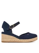 Espadryle damskie - Tommy Hilfiger Espadryle Mid Wedge Espad Closed Toe FW0FW09233 Granatowy - miniaturka - grafika 1