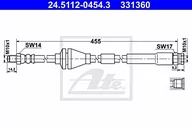 Przewody hamulcowe - ATE PRZEWÓD HAMULCOWY 24.5112-0454.3 FIAT PUNTO VAN 1.3D MJ 05-09 - miniaturka - grafika 1