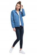 Kurtki damskie - Kurtka Damska Biała z Haftem Zamek L Fcf - miniaturka - grafika 1