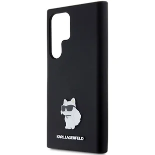 Karl Lagerfeld KLHCS23LSMHCNPK S23 Ultra S918 czarny/black hardcase Silicone Choupette Metal Pin - Etui i futerały do telefonów - miniaturka - grafika 6