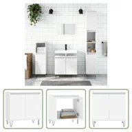 Szafki łazienkowe - The Living Store Szafka łazienkowa biała 58x33x60 cm Materiał drewnopochodny - miniaturka - grafika 1